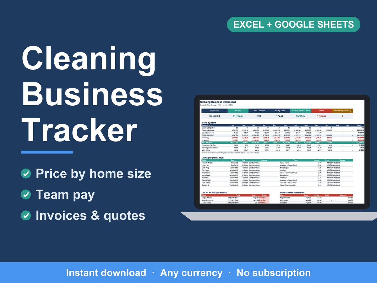Cleaning Business Tracker
