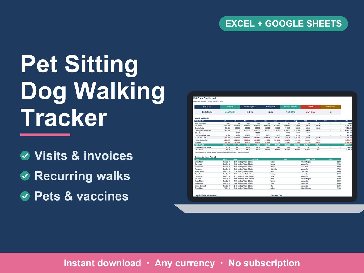 Pet Sitting & Dog Walking Tracker