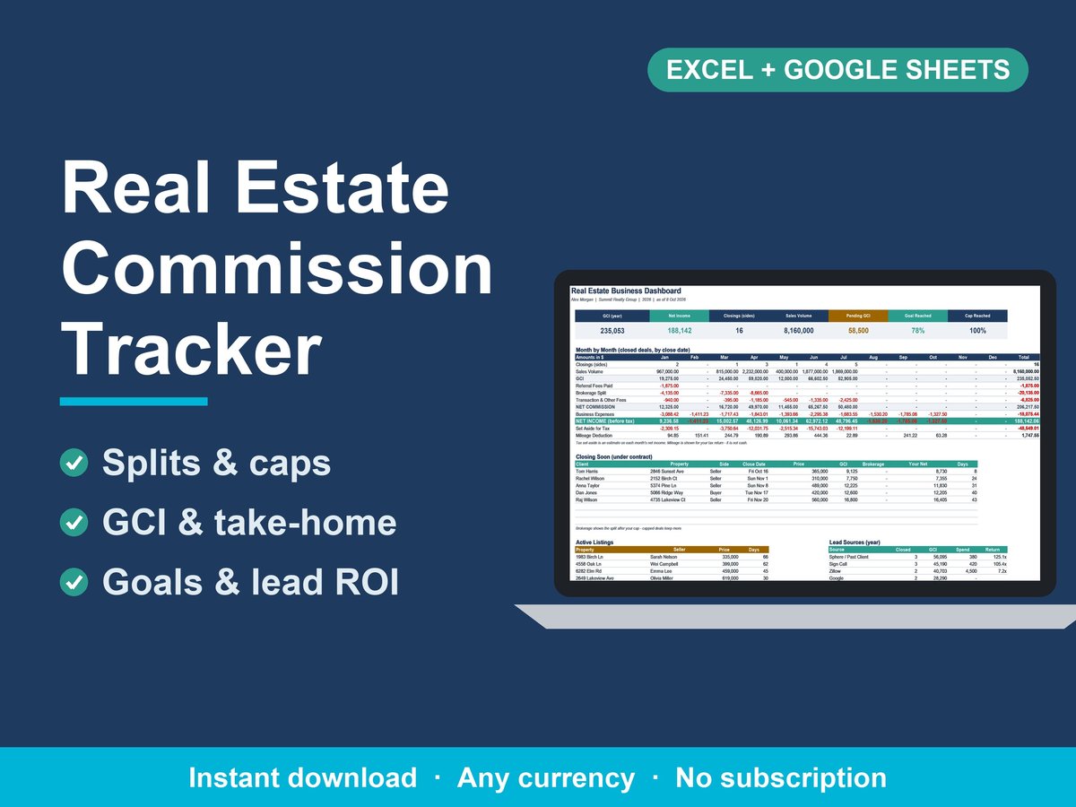 Real Estate Agent Commission Tracker